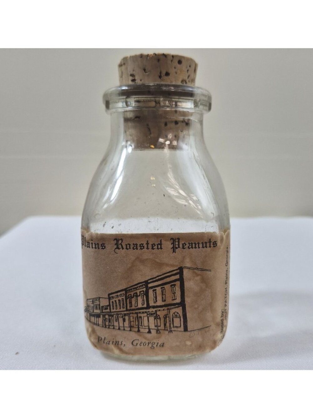 Vintage Plains Roasted Peanuts Jar Cork Stopper  Peanut Patch Georgia